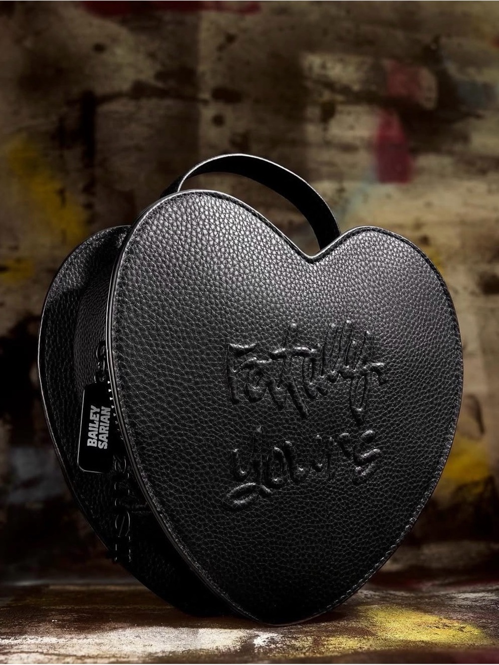 Melt Cosmetics Black Heart-Shaped Crossbody Bag